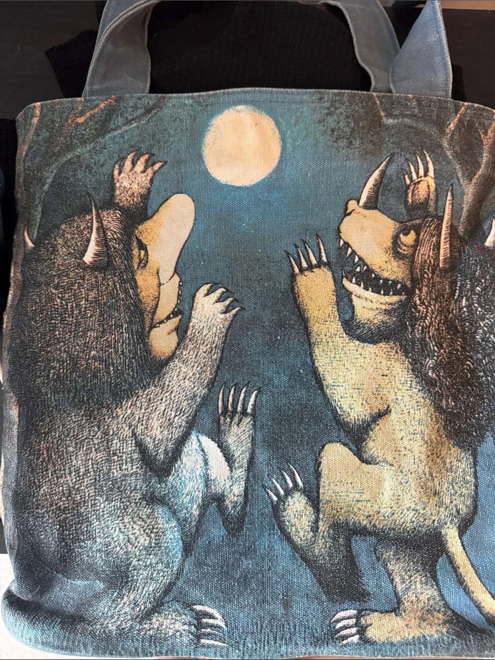 Canvas tote bag, Where the wild things are Monster Illustration Tote Bag -